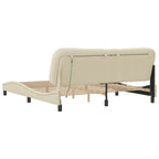 Bettgestell mit LED ohne Matratze "Hvar" Creme 180x200 cm Stoff