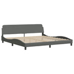 Bettgestell mit LED ohne Matratze "Hvar" Dunkelgrau 200x200 cm Stoff