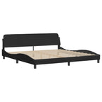 Bettgestell mit LED ohne Matratze "Hvar" Schwarz 200x200 cm Stoff