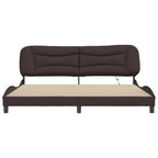 Bettgestell mit LED ohne Matratze "Hvar" Dunkelbraun 200x200 cm Stoff