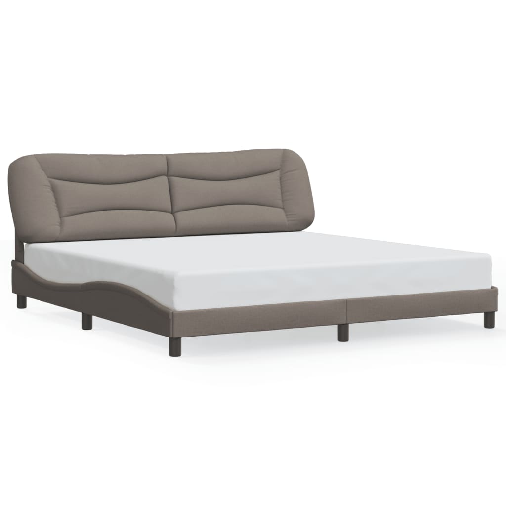 Bettgestell mit LED ohne Matratze "Hvar" Taupe 200x200 cm Stoff