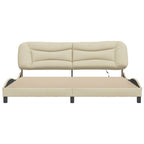 Bettgestell mit LED ohne Matratze "Hvar" Creme 200x200 cm Stoff