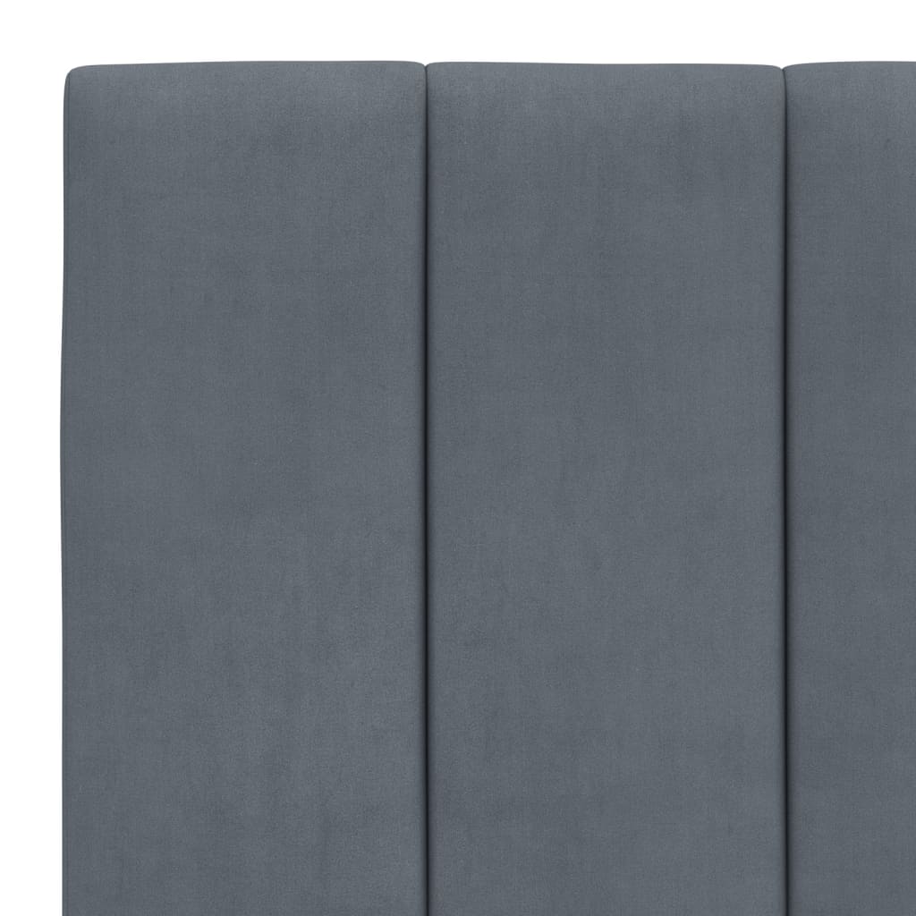 Bettgestell mit LED ohne Matratze "Hanko" Dunkelgrau 80x200 cm Samt