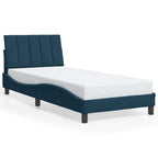 Bettgestell mit LED ohne Matratze "Hanko" Blau 80x200 cm Samt