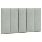 Bettgestell mit LED ohne Matratze "Hanko" Hellgrau 90x200 cm Samt