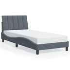 Bettgestell mit LED ohne Matratze "Hanko" Dunkelgrau 90x200 cm Samt