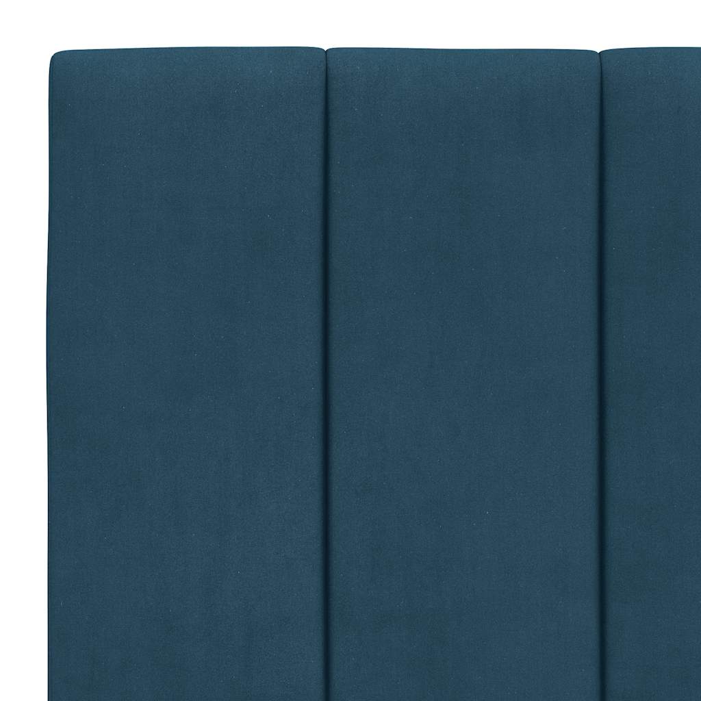 Bettgestell mit LED ohne Matratze "Hanko" Blau 90x200 cm Samt