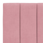 Bettgestell mit LED ohne Matratze "Hanko" Rosa 90x200 cm Samt