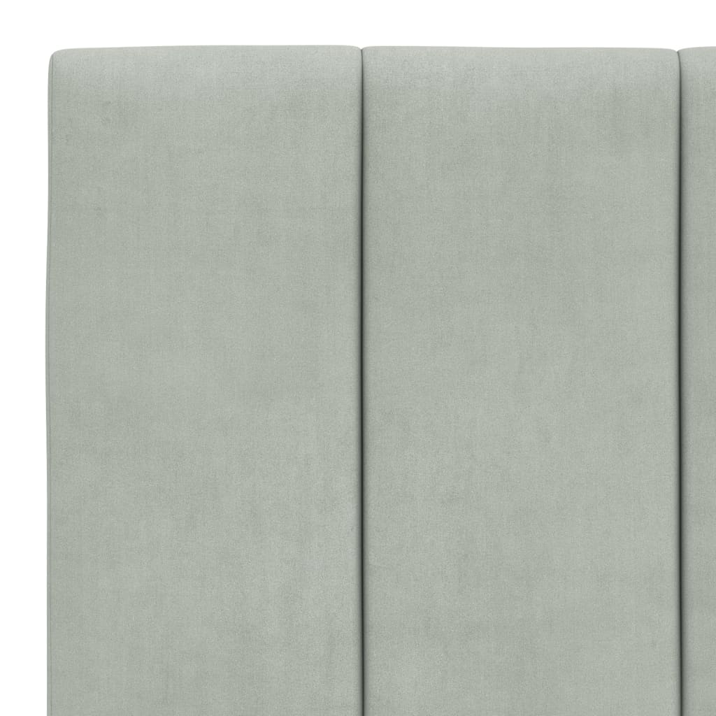 Bettgestell mit LED ohne Matratze "Hanko" Hellgrau 100x200 cm Samt