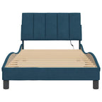 Bettgestell mit LED ohne Matratze "Hanko" Blau 100x200 cm Samt
