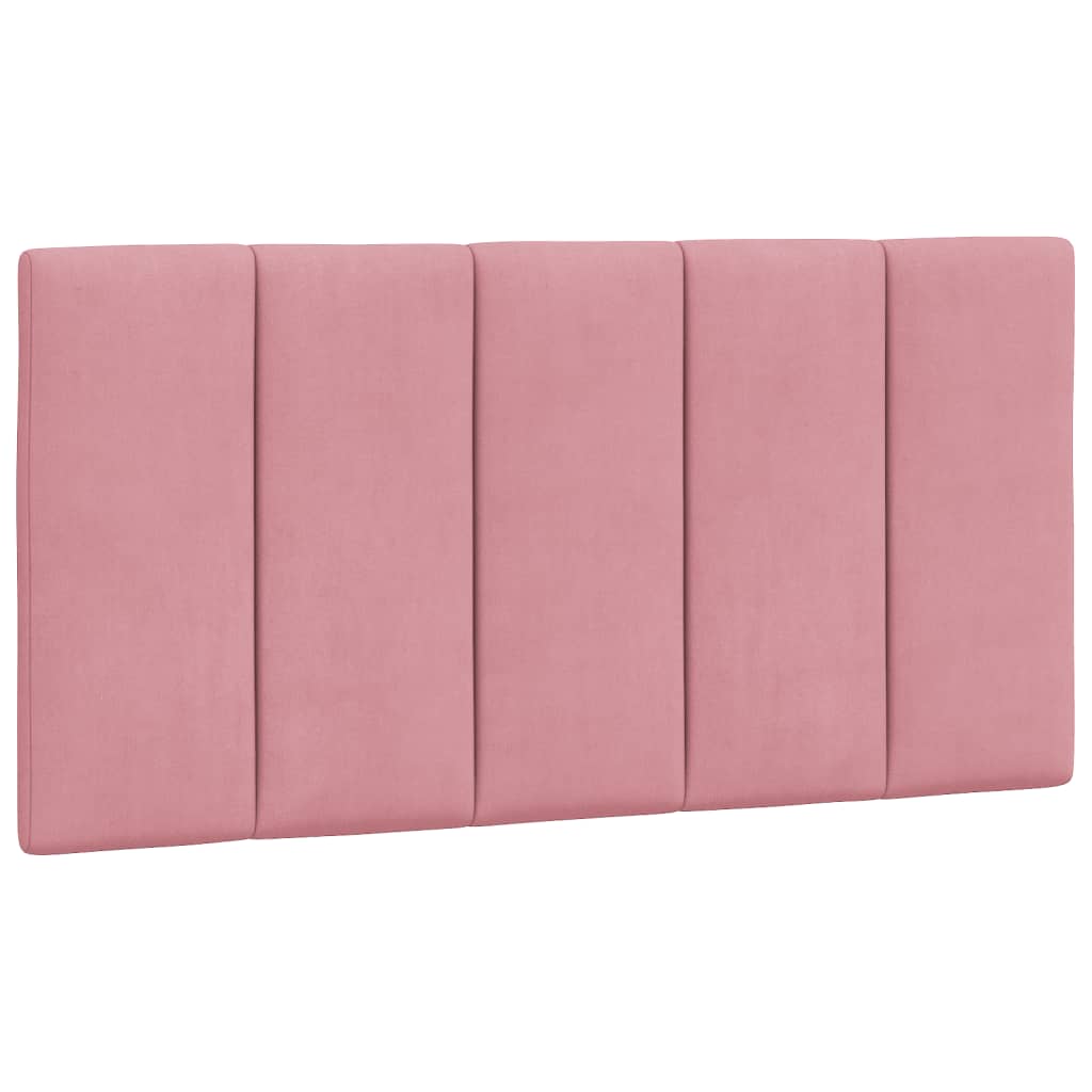 Bettgestell mit LED ohne Matratze "Hanko" Rosa 100x200 cm Samt