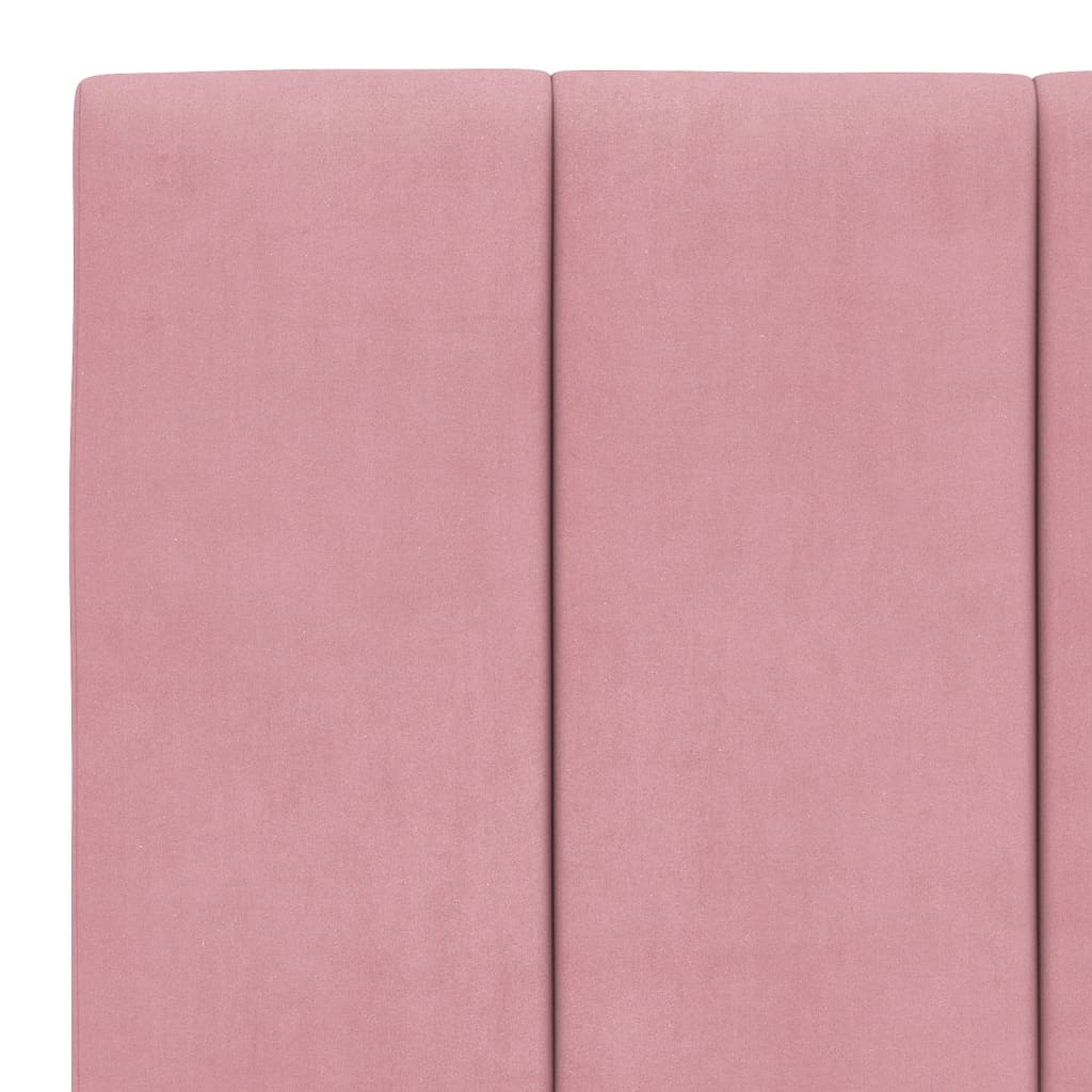 Bettgestell mit LED ohne Matratze "Hanko" Rosa 100x200 cm Samt