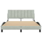 Bettgestell mit LED ohne Matratze "Hanko" Hellgrau 120x200 cm Samt