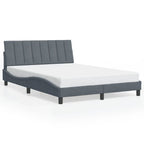Bettgestell mit LED ohne Matratze "Hanko" Dunkelgrau 120x200 cm Samt