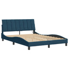 Bettgestell mit LED ohne Matratze "Hanko" Blau 120x200 cm Samt
