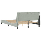 Bettgestell mit LED ohne Matratze "Hanko" Hellgrau 140x190 cm Samt
