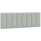Bettgestell mit LED ohne Matratze "Hanko" Hellgrau 140x190 cm Samt