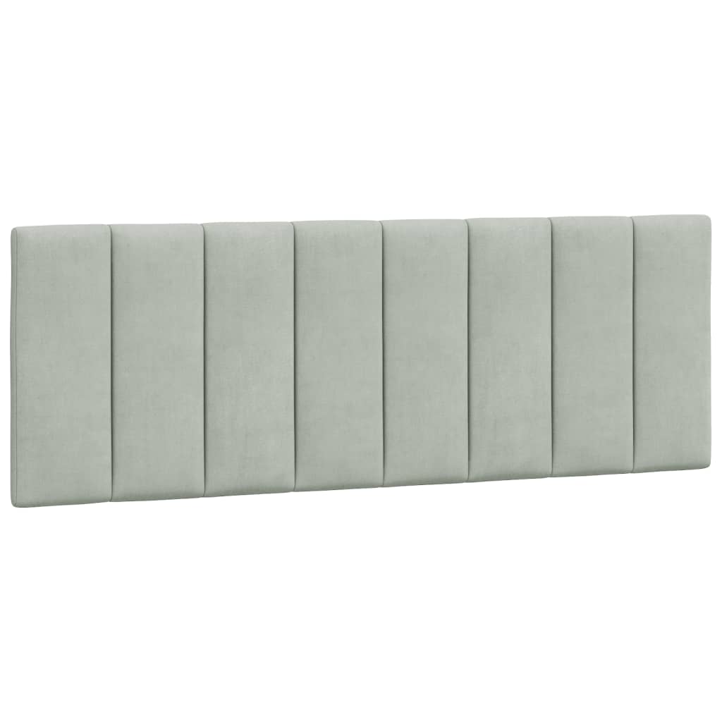 Bettgestell mit LED ohne Matratze "Hanko" Hellgrau 140x190 cm Samt