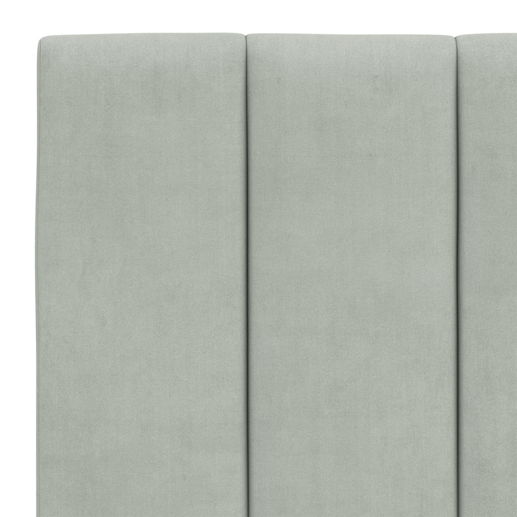 Bettgestell mit LED ohne Matratze "Hanko" Hellgrau 140x190 cm Samt