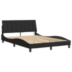 Bettgestell mit LED ohne Matratze "Hanko" Schwarz 140x190 cm Samt