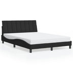 Bettgestell mit LED ohne Matratze "Hanko" Schwarz 140x190 cm Samt