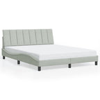 Bettgestell mit LED ohne Matratze "Hanko" Hellgrau 160x200 cm Samt
