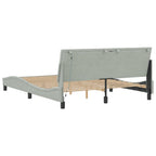 Bettgestell mit LED ohne Matratze "Hanko" Hellgrau 160x200 cm Samt