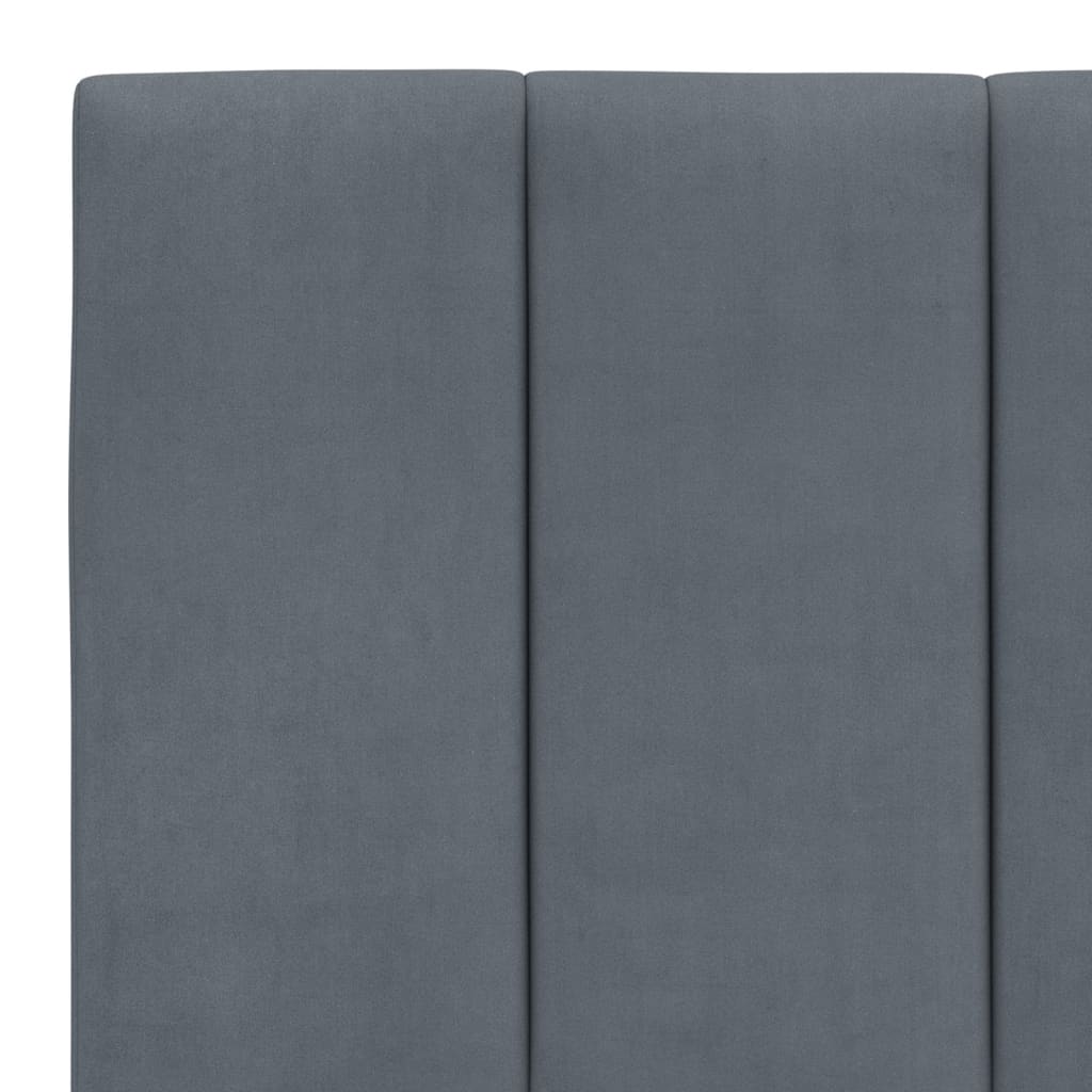 Bettgestell mit LED ohne Matratze "Hanko" Dunkelgrau 160x200 cm Samt