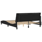 Bettgestell mit LED ohne Matratze "Hanko" Schwarz 160x200 cm Samt