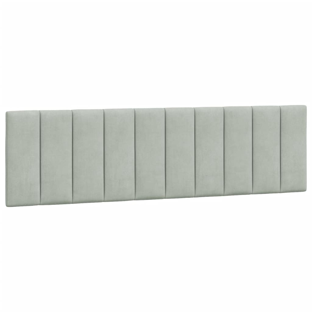 Bettgestell mit LED ohne Matratze "Hanko" Hellgrau 180x200 cm Samt