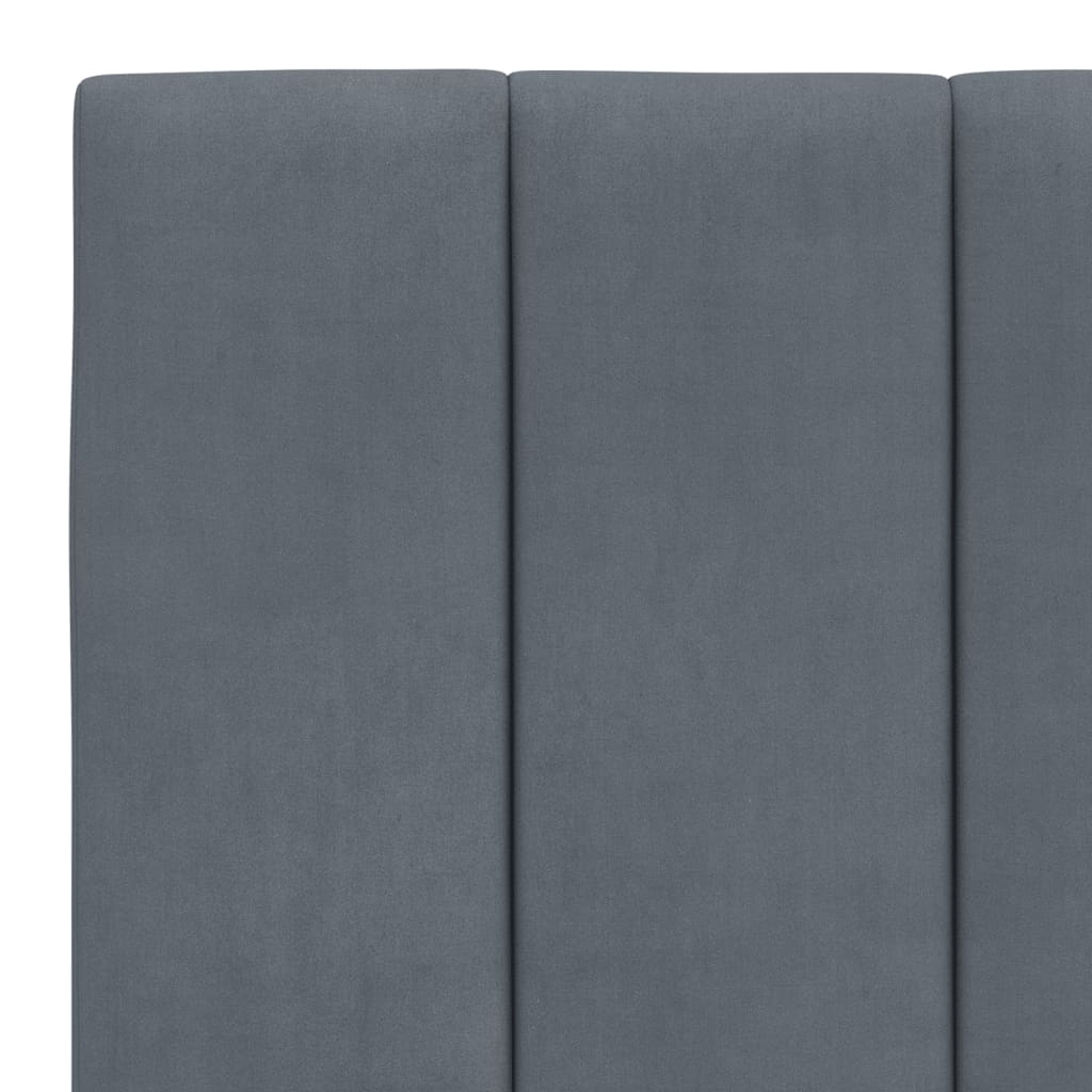 Bettgestell mit LED ohne Matratze "Hanko" Dunkelgrau 180x200 cm Samt