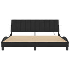 Bettgestell mit LED ohne Matratze "Hanko" Schwarz 180x200 cm Samt