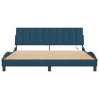 Bettgestell mit LED ohne Matratze "Hanko" Blau 180x200 cm Samt