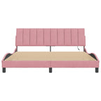 Bettgestell mit LED ohne Matratze "Hanko" Rosa 180x200 cm Samt