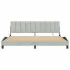 Bettgestell mit LED ohne Matratze "Hanko" Hellgrau 200x200 cm Samt