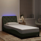 Bettgestell mit LED ohne Matratze Hellgrau 90x190 cm Samt