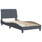 Bettgestell mit LED ohne Matratze Dunkelgrau 90x190 cm Samt