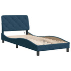 Bettgestell mit LED ohne Matratze Blau 90x190 cm Samt