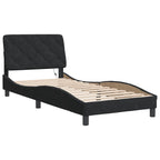 Bettgestell mit LED ohne Matratze Schwarz 90x200 cm Samt