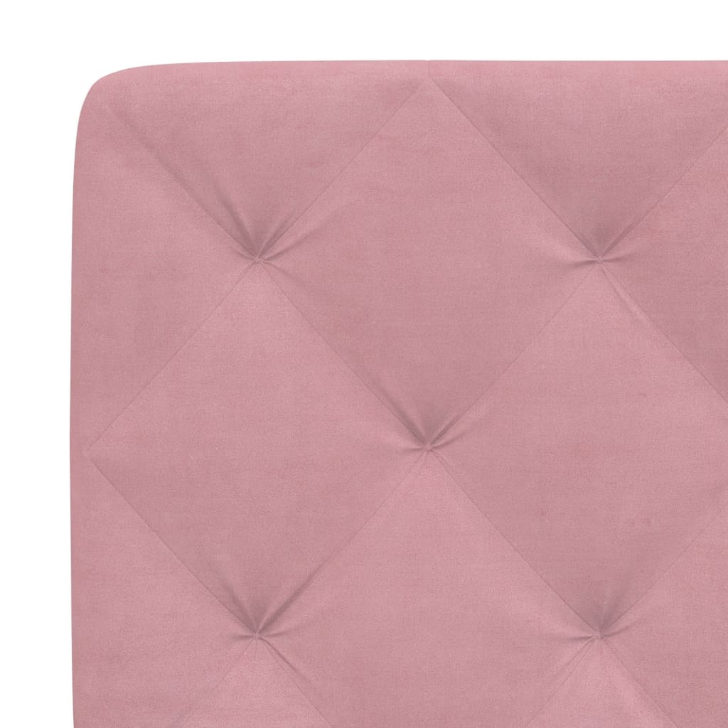 Bettgestell mit LED ohne Matratze Rosa 90x200 cm Samt