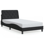 Bettgestell mit LED ohne Matratze Schwarz 100x200 cm Samt