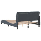 Bettgestell mit LED ohne Matratze Dunkelgrau 120x200 cm Samt