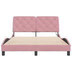 Bettgestell mit LED ohne Matratze Rosa 120x200 cm Samt