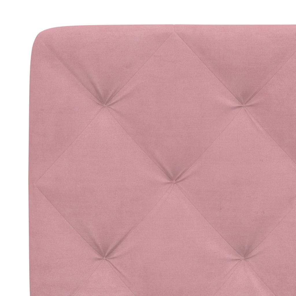 Bettgestell mit LED ohne Matratze Rosa 120x200 cm Samt