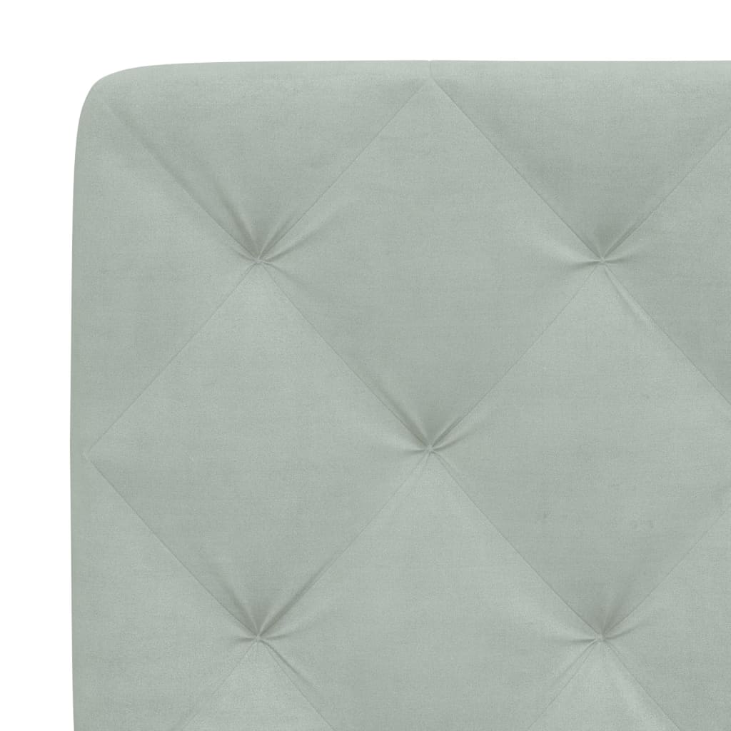 Bettgestell mit LED ohne Matratze Hellgrau 140x190 cm Samt