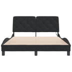 Bettgestell mit LED ohne Matratze Schwarz 140x190 cm Samt