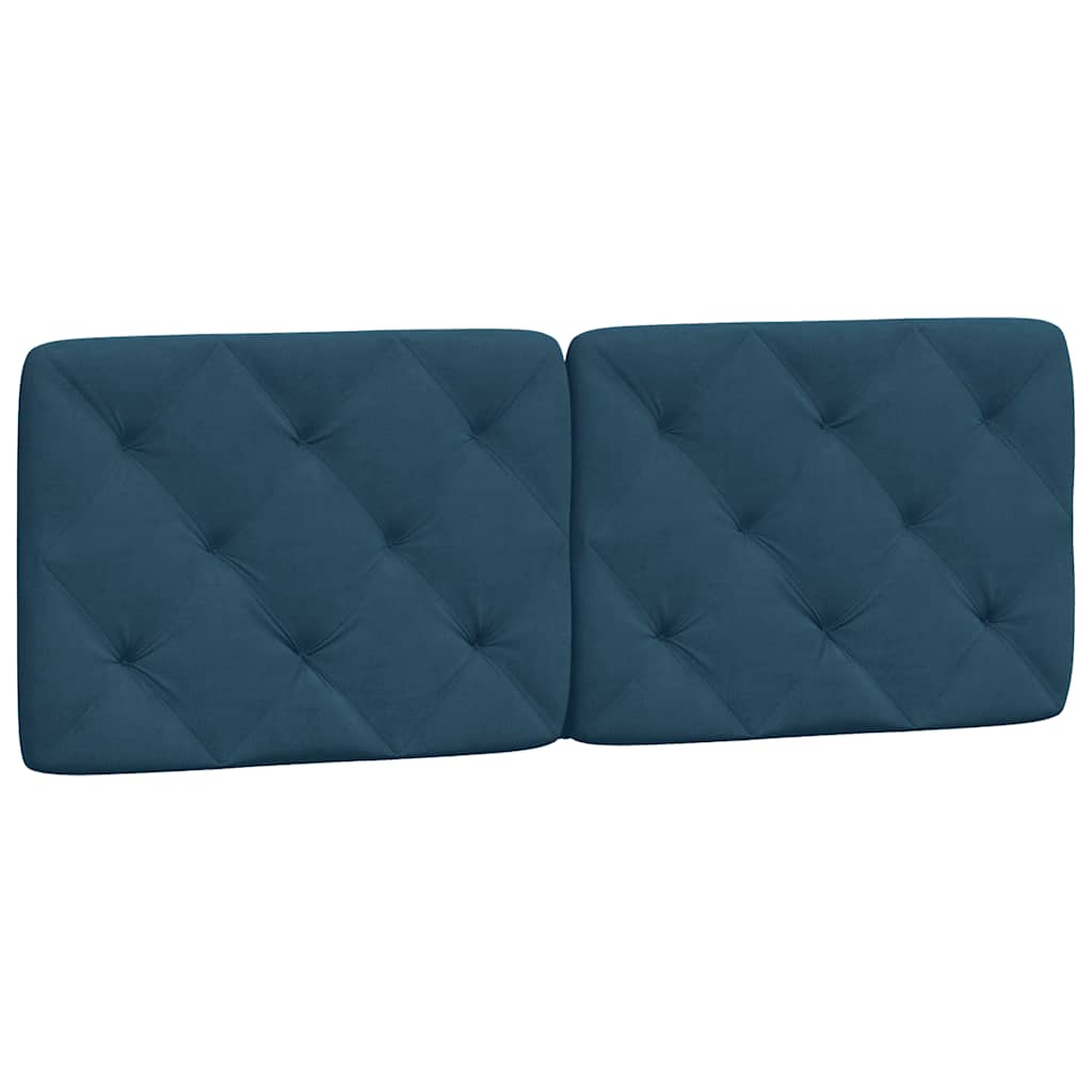 Bettgestell mit LED ohne Matratze Blau 140x190 cm Samt