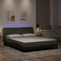 Bettgestell mit LED ohne Matratze Hellgrau 160x200 cm Samt