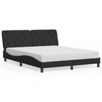 Bettgestell mit LED ohne Matratze Schwarz 160x200 cm Samt