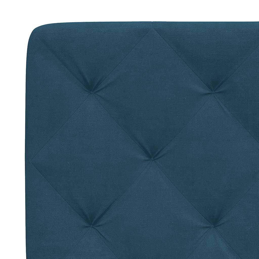 Bettgestell mit LED ohne Matratze Blau 160x200 cm Samt